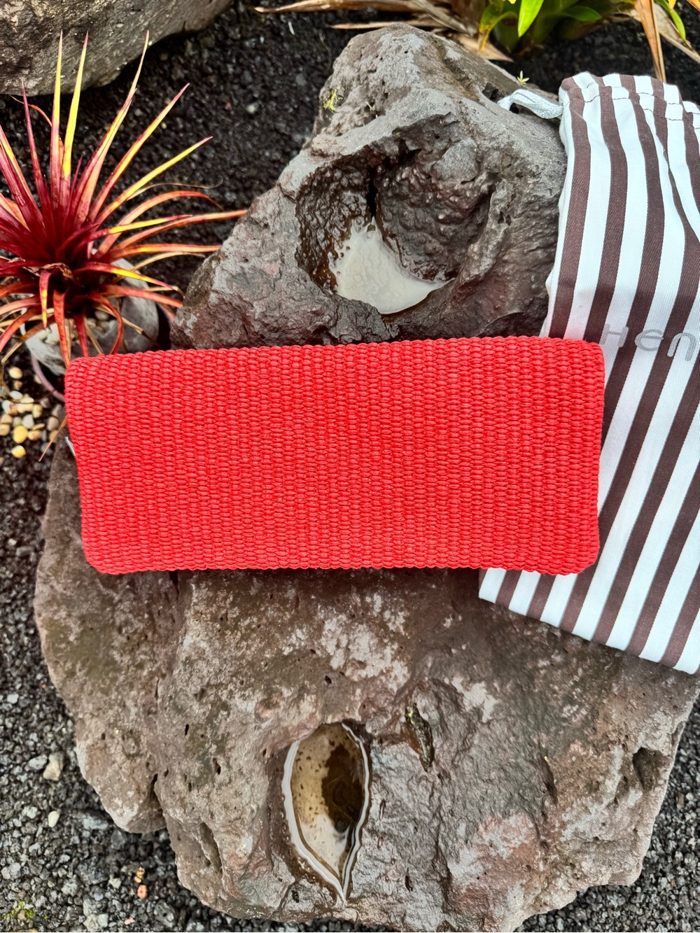 Henri Bendel NWT Deb Slim Asym Straw Clutch Crossbody Red Coral Bag $198 - Picture 4 of 13
